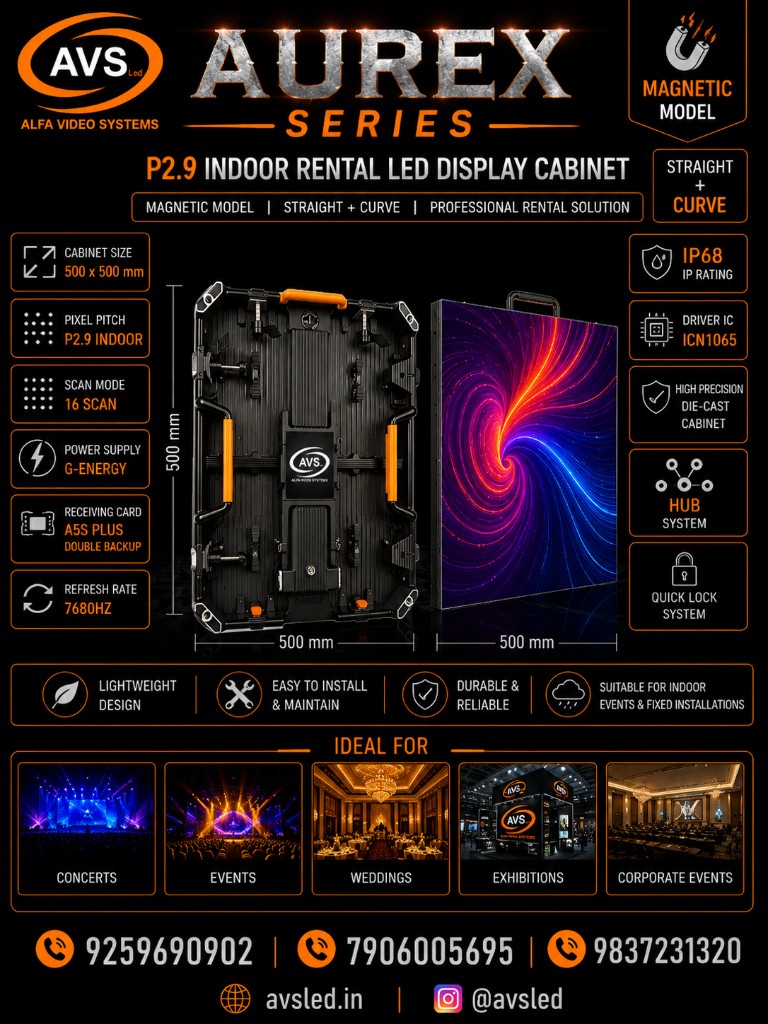 AUREX Series P2.9 Indoor Rental LED Display Cabinet