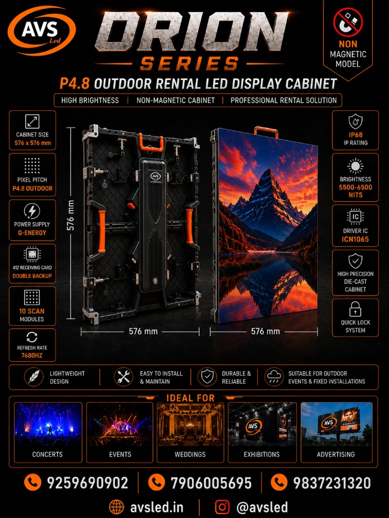 ORION Series P4.8 Outdoor Rental LED Display Cabinet